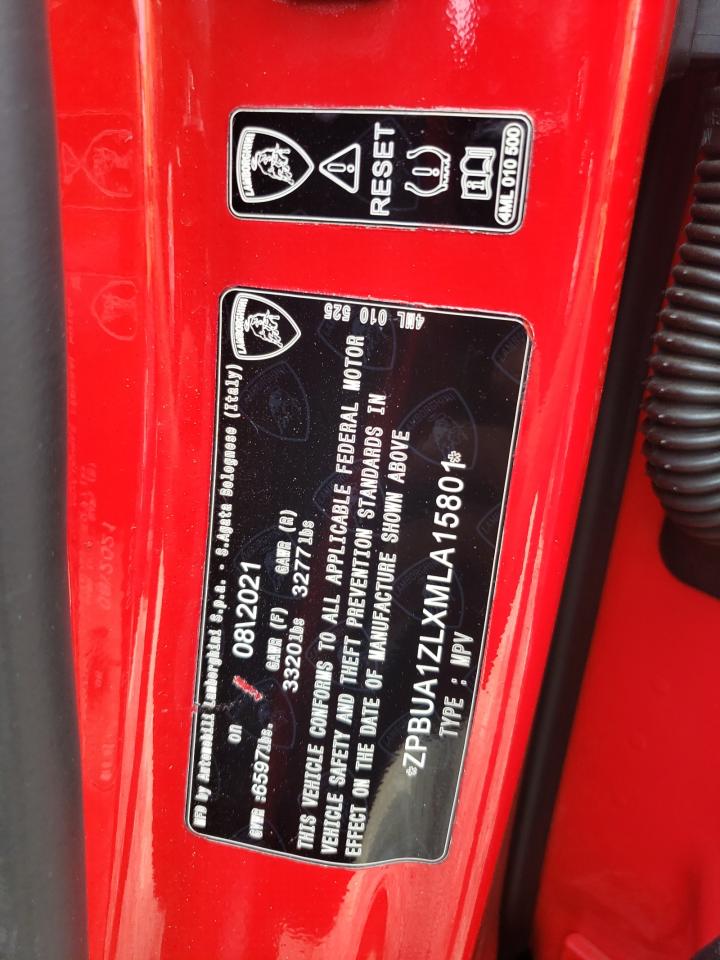 2021 Lamborghini Urus Red vin: ZPBUA1ZLXMLA15801
