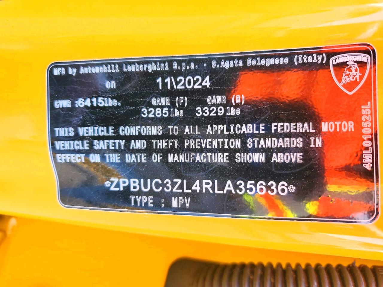 2024 Lamborghini Urus Performante Белый vin: ZPBUC3ZL4RLA35636