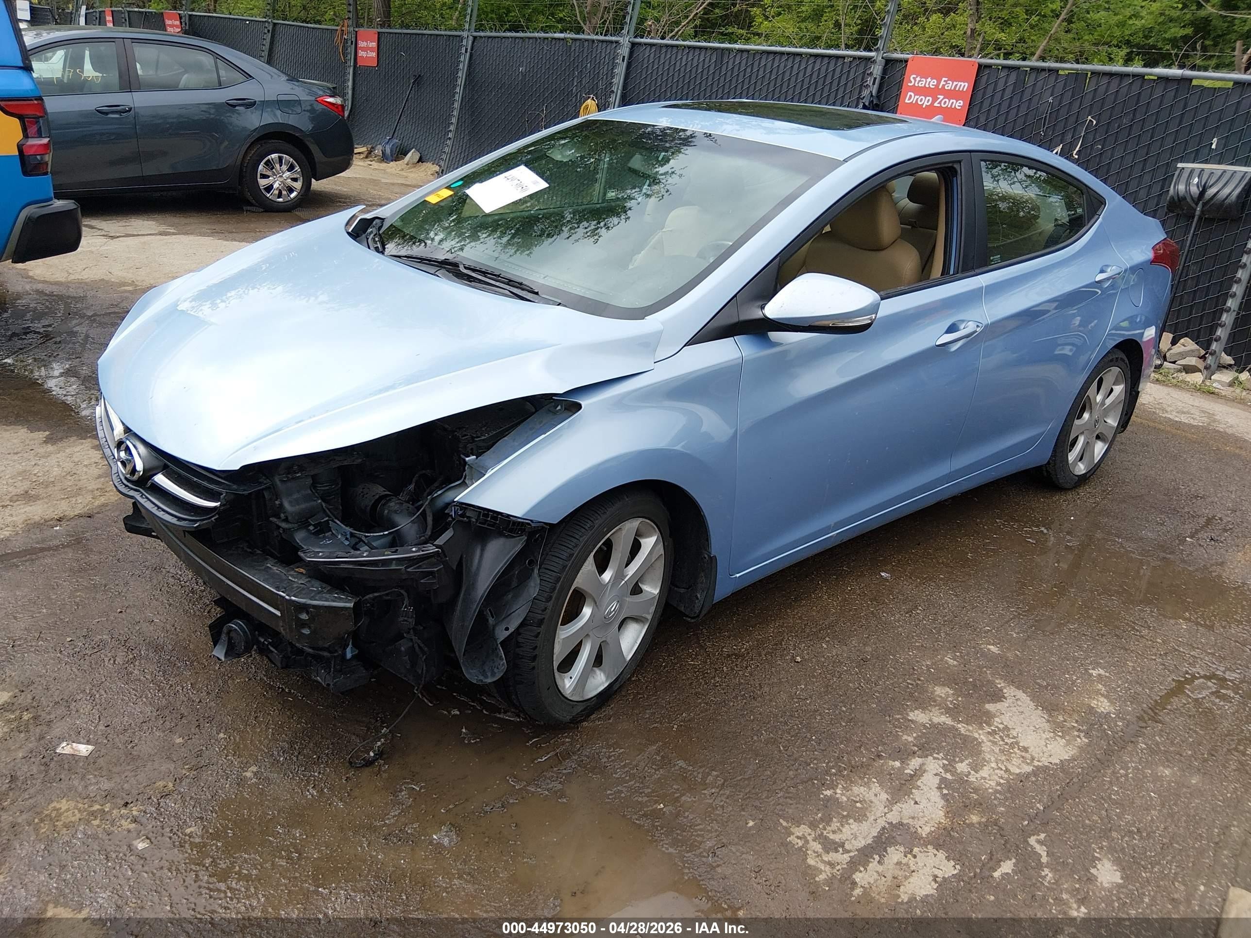 2012 Hyundai Elantra Limited (ulsan Plant) Light Blue vin: kmhdh4ae8cu322311