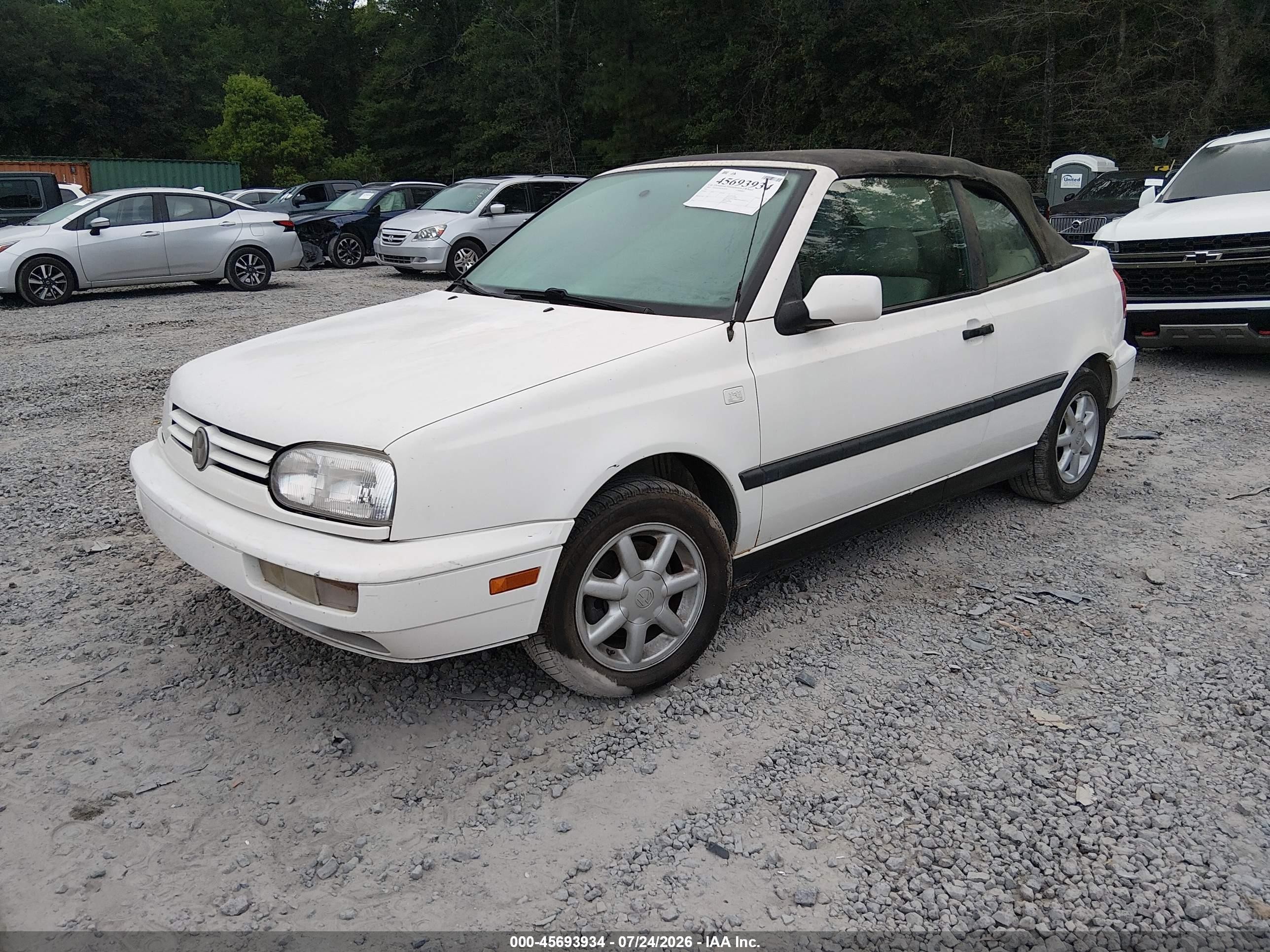 1995 Volkswagen Cabrio   White vin: wvwbb81e2sk025307